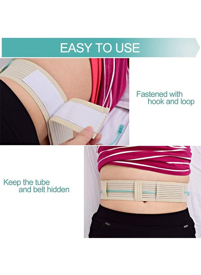 Elastic Abdominal Belt, Soft Breathable Peritoneal Dialysis Belt, Adjustable Abdominal Catheter Holder Accessory, Safety Transfer Device Tip Feeding Tube Supplies (Beige Size L) - Image 5