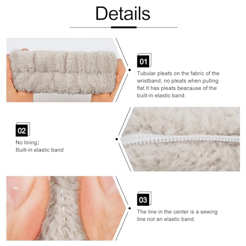 WHAVEL 6PCS Spa Headband and Wristbands Set, Face Wash Headband Wrist Bands for Washing Face Makeup Skincare Hair Band Skin Care Accessories Tools - Image 5