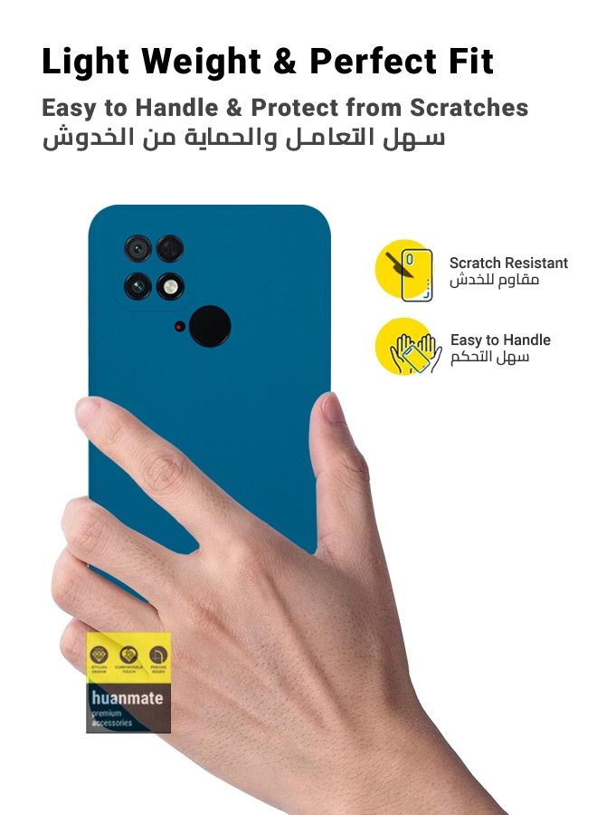 huanmate Stylish Silicone Case Cover For Xiaomi Poco C40 Blue - Image 3