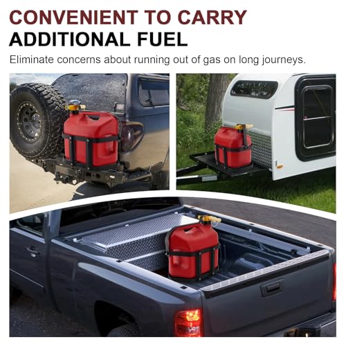 Racewill 5 Gallon Gas Can Holder, Metal Steel Fuel Container Mount Bracket Compatible with No-Spill Gas Can for Model 1450, 1460, 1456 and 1547 - Image 5