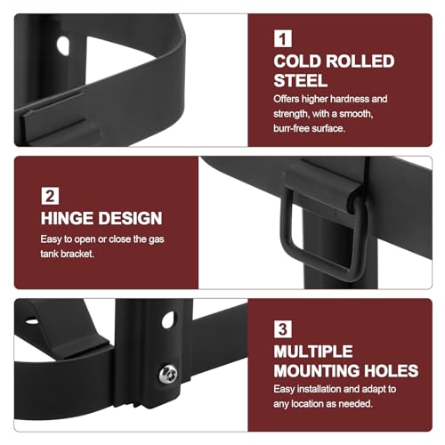 Racewill 5 Gallon Gas Can Holder, Metal Steel Fuel Container Mount Bracket Compatible with No-Spill Gas Can for Model 1450, 1460, 1456 and 1547 - Image 3
