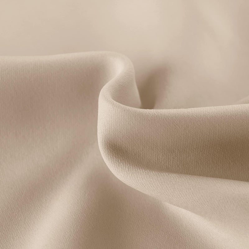 DWCN French Door Curtains â€“ Rod Pocket Thermal Blackout Curtain for Doors with Glass Window, Kitchen and Patio Doors for Privacy, 12 X 72 Inches Long, 1 Curtain Panel with Tieback, Beige - Image 4