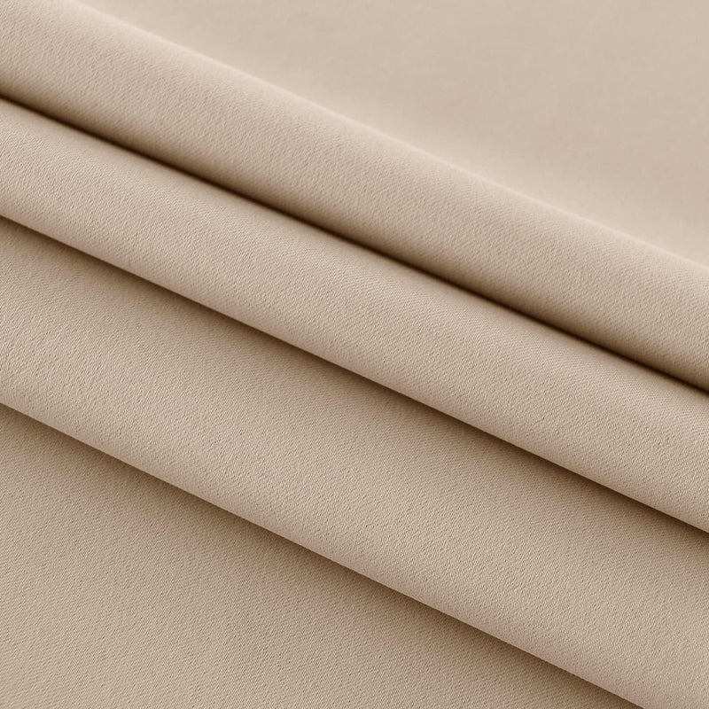 DWCN French Door Curtains â€“ Rod Pocket Thermal Blackout Curtain for Doors with Glass Window, Kitchen and Patio Doors for Privacy, 12 X 72 Inches Long, 1 Curtain Panel with Tieback, Beige - Image 5