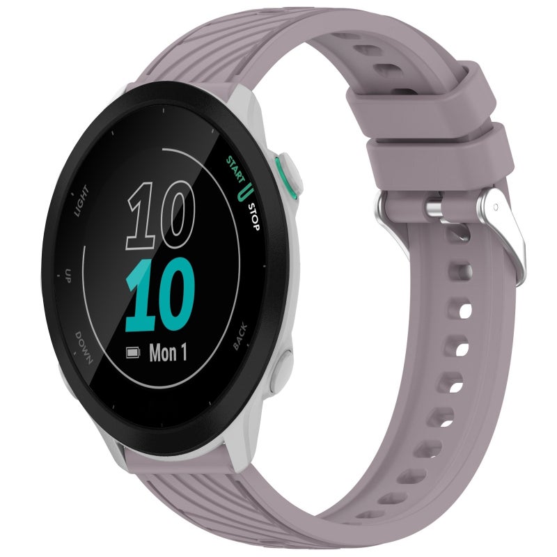 S-TOP For Garmin Forerunner 55 Stripe Texture Silicone 20mm Watch Band(Roland Purple) - Image 1