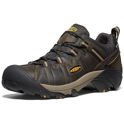 KEEN Men's Targhee 2 Low Height Waterproof Hiking Shoes, Raven/Tawny Olive, 11 US - Image 4