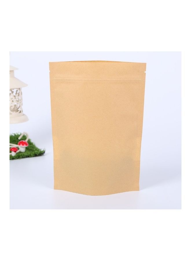NIBEMINENT 50-Piece Zipper Self Sealing Kraft Paper Bag - Image 1