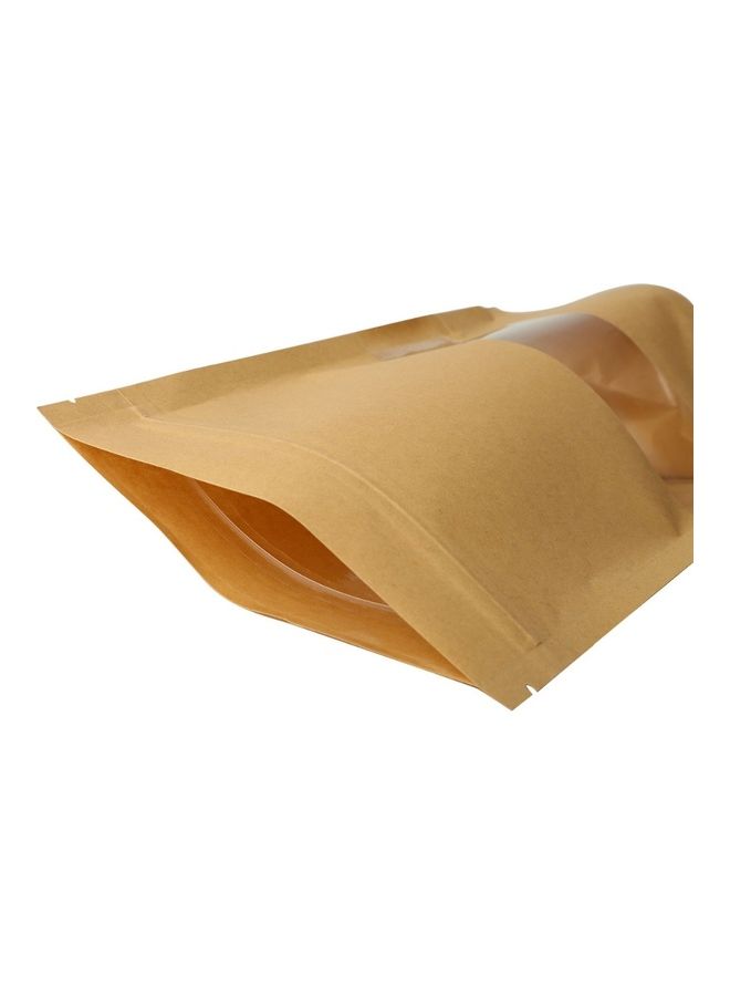 NIBEMINENT 50-Piece Zipper Self Sealing Kraft Paper Bag - Image 2