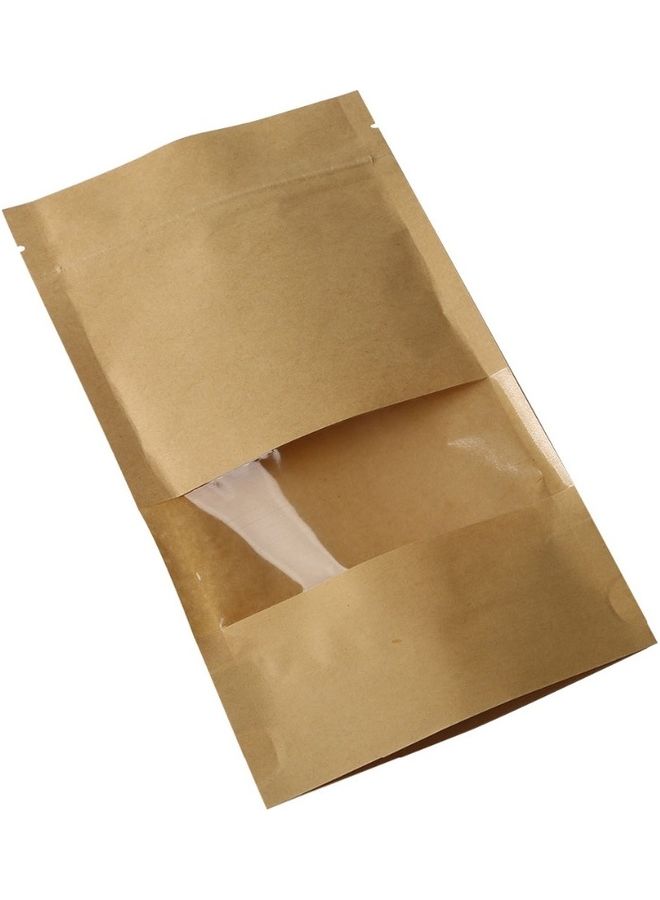 NIBEMINENT 50-Piece Zipper Self Sealing Kraft Paper Bag - Image 3