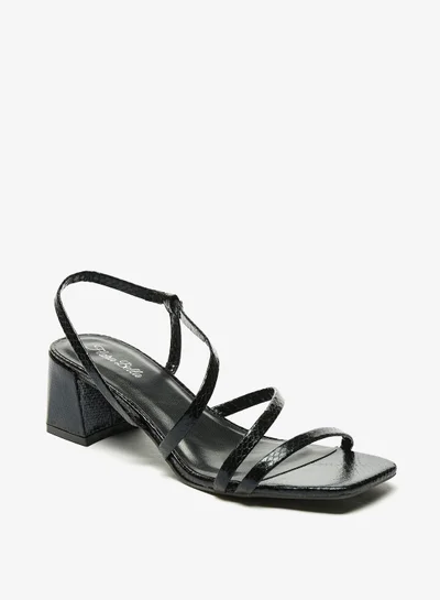 Flora Bella Square Toe Slingback Strap Sandals with Block Heels