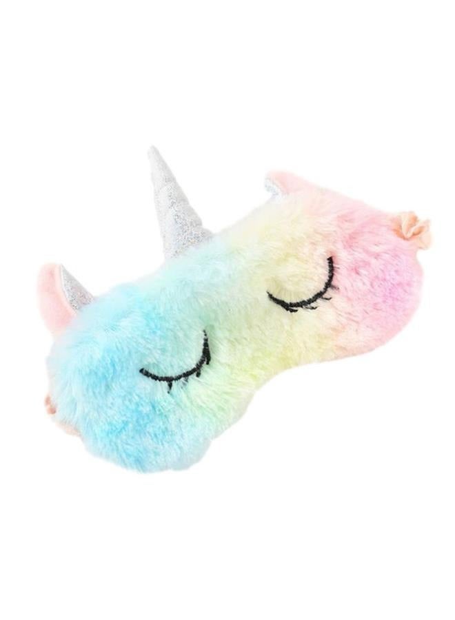 Cute & Fluffy Unicorn Sleeping Mask, Perfect Blindfold Cover for Airplane, Travel, Nap etc - Sleep Aid for Children Men & Women, Unicorn Eye Mask Cartoon Sleeping Mask Stuffed Toy  - Image 1
