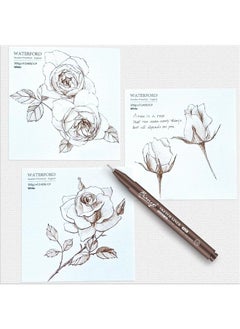 Bianyo Sepia Micro Pen Set 12 Assorted Sizes Drawing Pens With Bonus Pouch Bag Water Resistant Archival And Pigment Ink Art Pens Precision Drawing And Sketching Kit  - Image 5