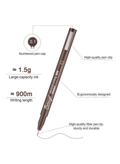 Bianyo Sepia Micro Pen Set 12 Assorted Sizes Drawing Pens With Bonus Pouch Bag Water Resistant Archival And Pigment Ink Art Pens Precision Drawing And Sketching Kit  - Image 3