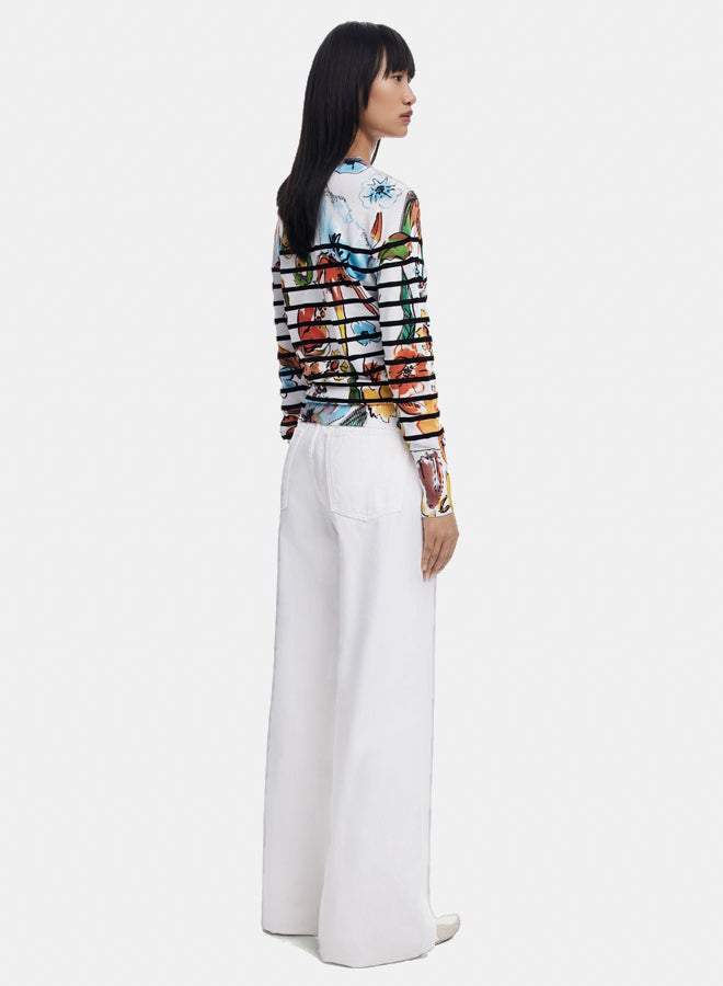 DESIGUAL Striped floral sweater  - Image 4