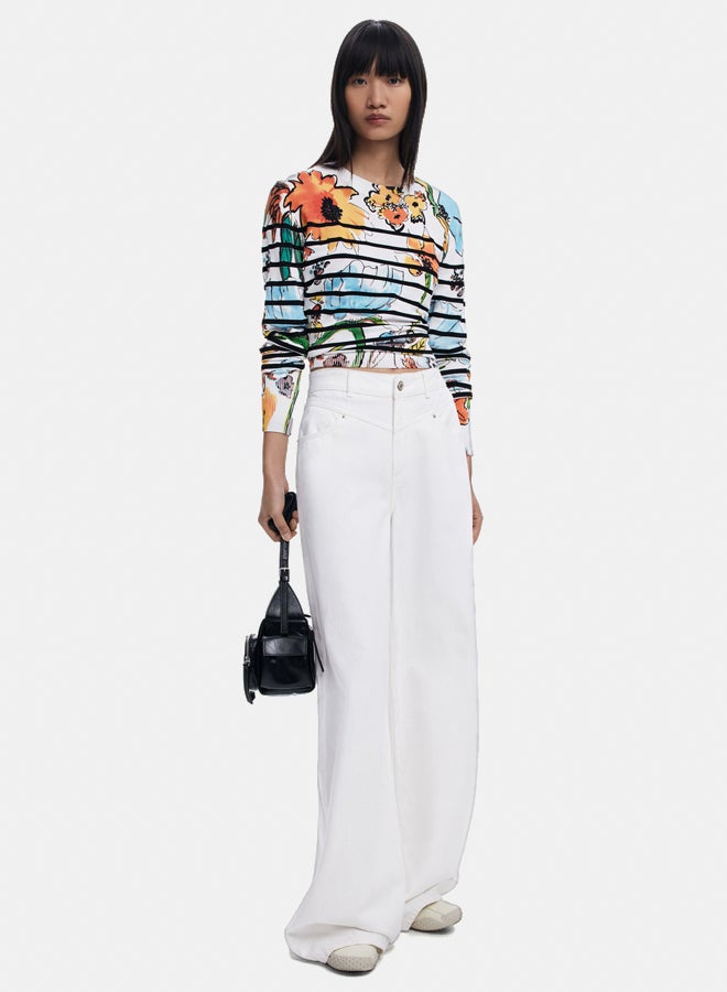 DESIGUAL Striped floral sweater  - Image 2
