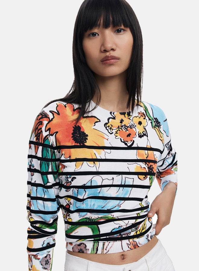 DESIGUAL Striped floral sweater  - Image 3
