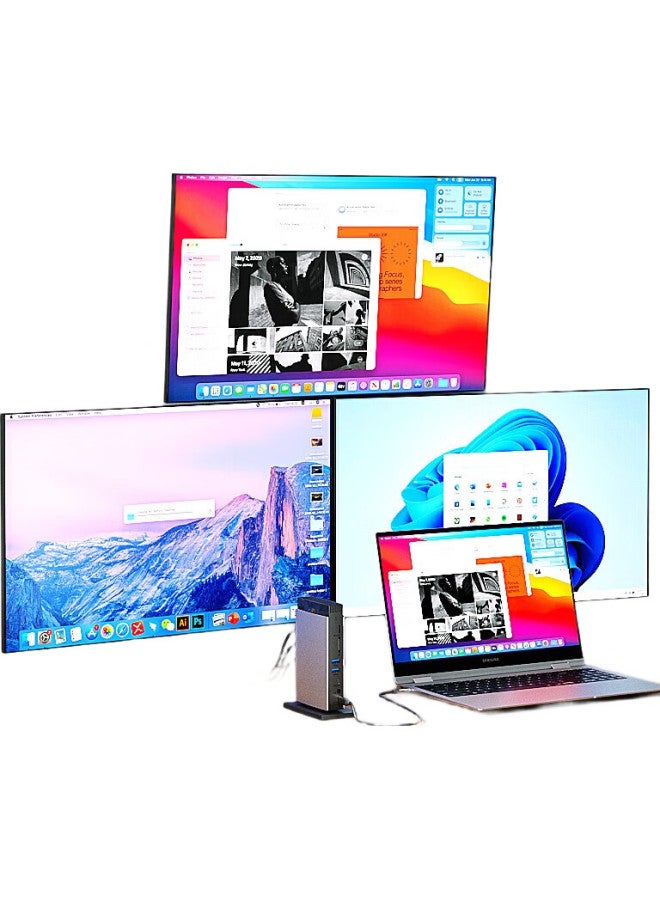 WAVLINK Desktop Vertical Docking Station Type-C Converter Dp To Thunderbolt 4 Expansion 4K 120Hz Four-Screen Display Mac Laptop 12-In-1 - Image 3