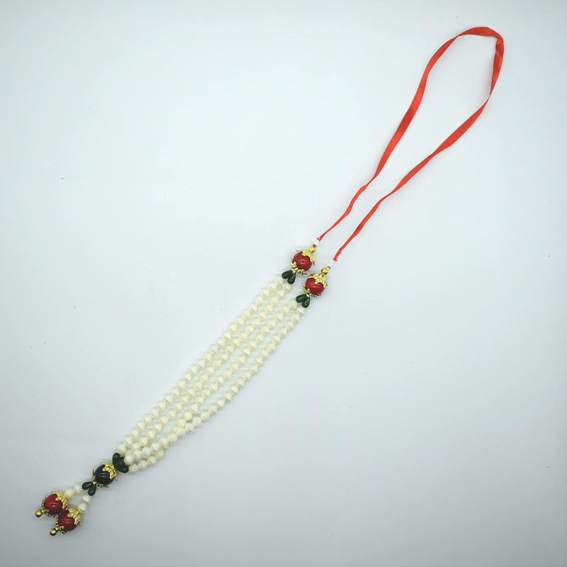 Puja N Pujari Puja N Pujari Artifical Pearl Beads Mala Garland for God Idols and Photo Frames White PNPDG3244  - Image 3