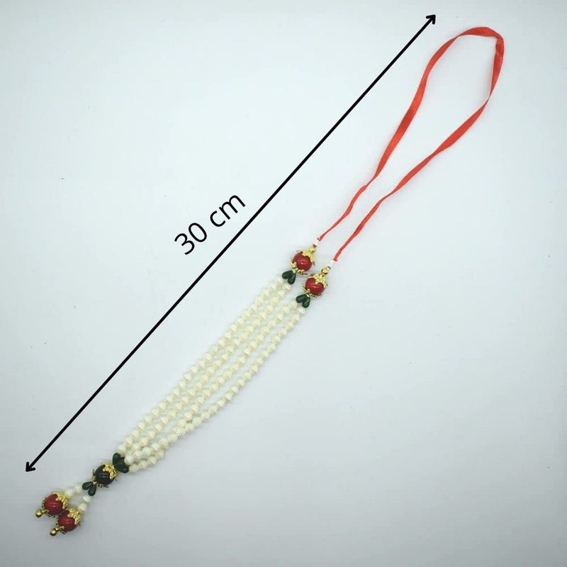 Puja N Pujari Puja N Pujari Artifical Pearl Beads Mala Garland for God Idols and Photo Frames White PNPDG3244  - Image 5