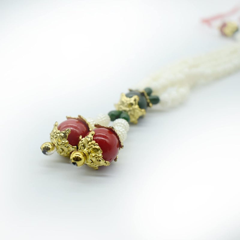 Puja N Pujari Puja N Pujari Artifical Pearl Beads Mala Garland for God Idols and Photo Frames White PNPDG3244  - Image 4