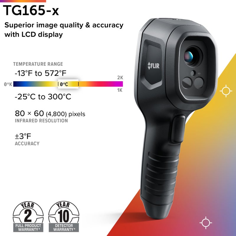FLIR TG165-X Thermal Imaging Camera with Bullseye Laser: Commercial Grade Infrared Camera for Building Inspection, HVAC and Electrical - Image 2