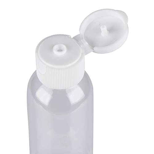 dinojames 100 ML Empty Refillable Round Plastic Bottles with Flip Top Caps for Sanitizer & Travellers & Kitchen use Pack of 20 pcs. - Image 2