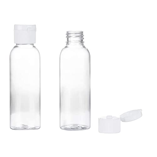 dinojames 100 ML Empty Refillable Round Plastic Bottles with Flip Top Caps for Sanitizer & Travellers & Kitchen use Pack of 20 pcs. - Image 3