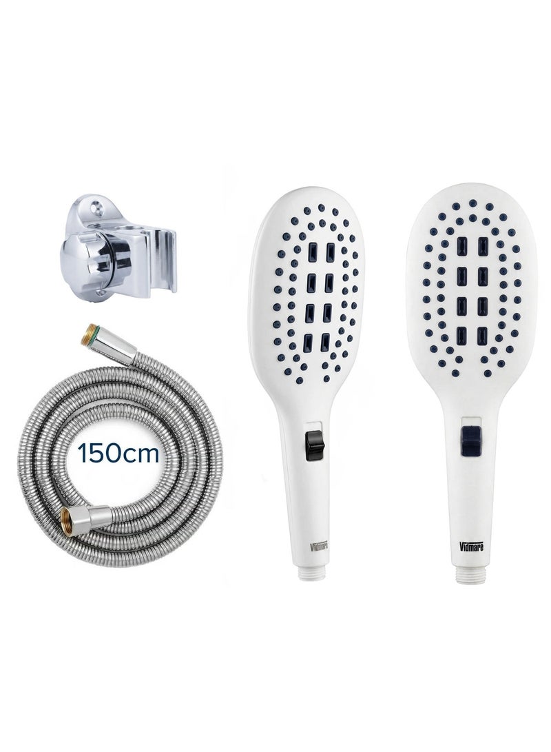 Pressure Handheld Shower Head Set with 150cm Flexible Hose and Wall Mount Holder, Premium Chrome Finish, Modern Design - Image 1