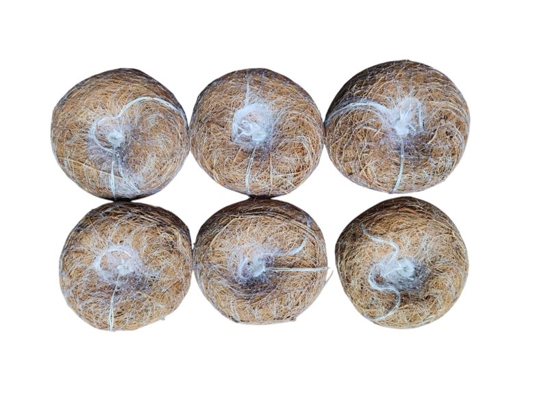LJL Traders Vetiver Scrub Natural Loofah Pad-Handmade Ayurvedic Kerala Ramacham Scrubber Made Of Khus Roots-Skin Exfoliating Organic Round Shower Loofah & Bath Sponge Body Brush (Pack of 6) - Image 1