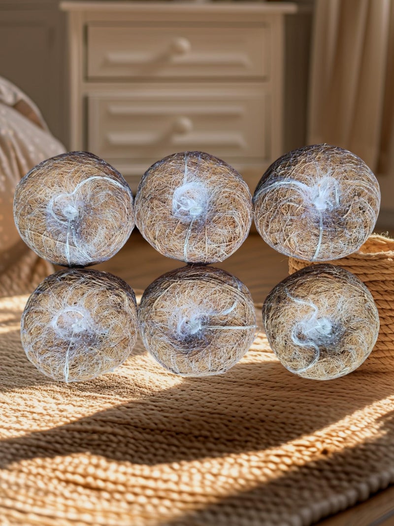 LJL Traders Vetiver Scrub Natural Loofah Pad-Handmade Ayurvedic Kerala Ramacham Scrubber Made Of Khus Roots-Skin Exfoliating Organic Round Shower Loofah & Bath Sponge Body Brush (Pack of 6) - Image 4
