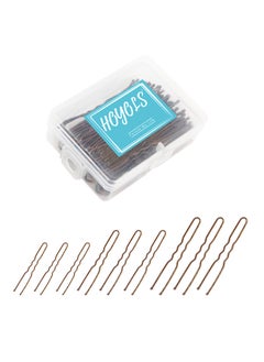 HOYOLS HOYOLS U Shaped Assorted Size Hair Bobby Pins, Metal Bun Clips Hairpin Crimped Design with Ball Tips for Women Girls Grips Hairstyle, 150 Count Bulk Pack (Brown) 