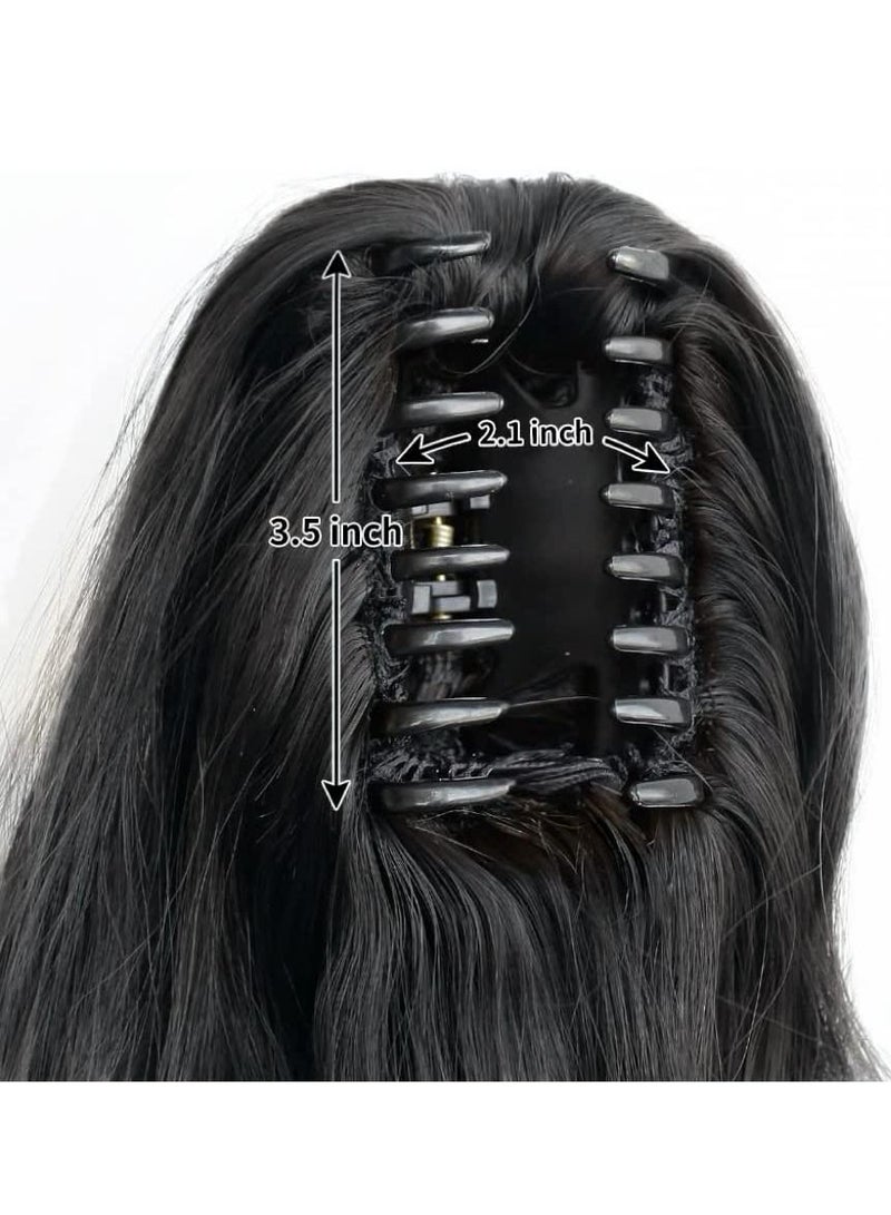 إستيل وصلات شعر ذيل حصان إطالة ذيل حصان مخلب مموج شعر صناعي مشبك في ذيل حصان شعر مستعار يومي منفوش مجعد ذيل حصان أشقر قطع شعر للنساء أسود - Image 4