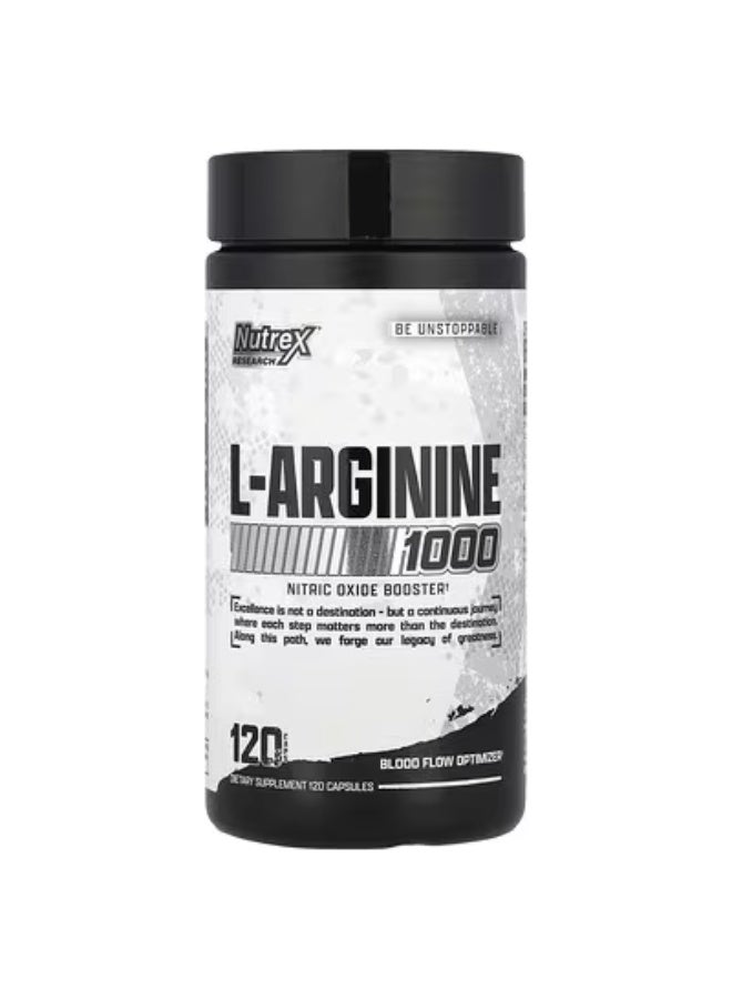 نورتكس ريسيرش نوتريكس ريسيرش إل-أرجينين, 120 كبسولة, 1,000 ملجم - Image 1