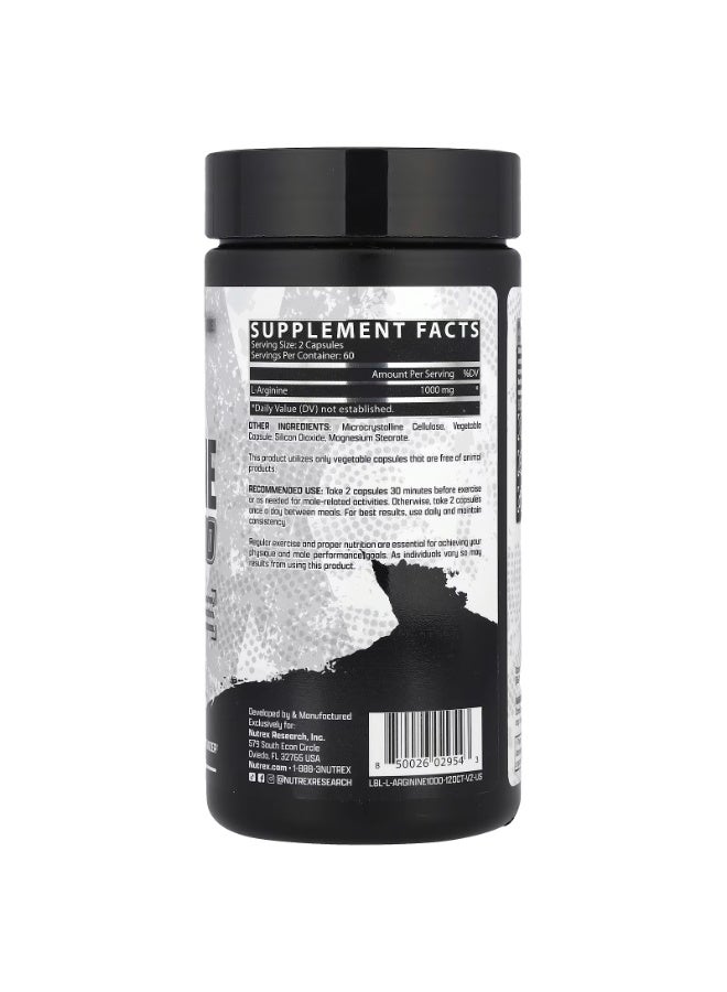 نورتكس ريسيرش نوتريكس ريسيرش إل-أرجينين, 120 كبسولة, 1,000 ملجم - Image 2