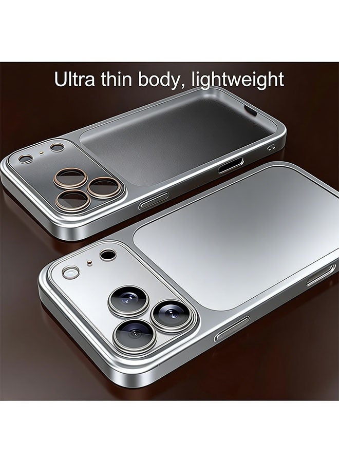 iPhone 17 Pro Max Case, Anti Drop and Grade with Full Camera Lens Protection, Slim Matte Frosted Electroplated Shockproof Phone Cover, Translucent Minimalist Protective Phone Back Case, Silver - Image 3