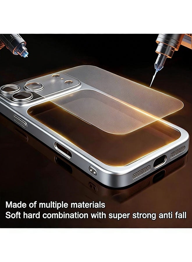 iPhone 17 Pro Max Case, Anti Drop and Grade with Full Camera Lens Protection, Slim Matte Frosted Electroplated Shockproof Phone Cover, Translucent Minimalist Protective Phone Back Case, Silver - Image 5
