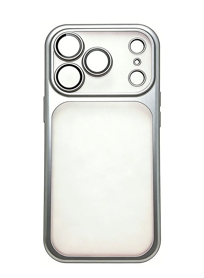 iPhone 17 Pro Max Case, Anti Drop and Grade with Full Camera Lens Protection, Slim Matte Frosted Electroplated Shockproof Phone Cover, Translucent Minimalist Protective Phone Back Case, Silver - Image 1