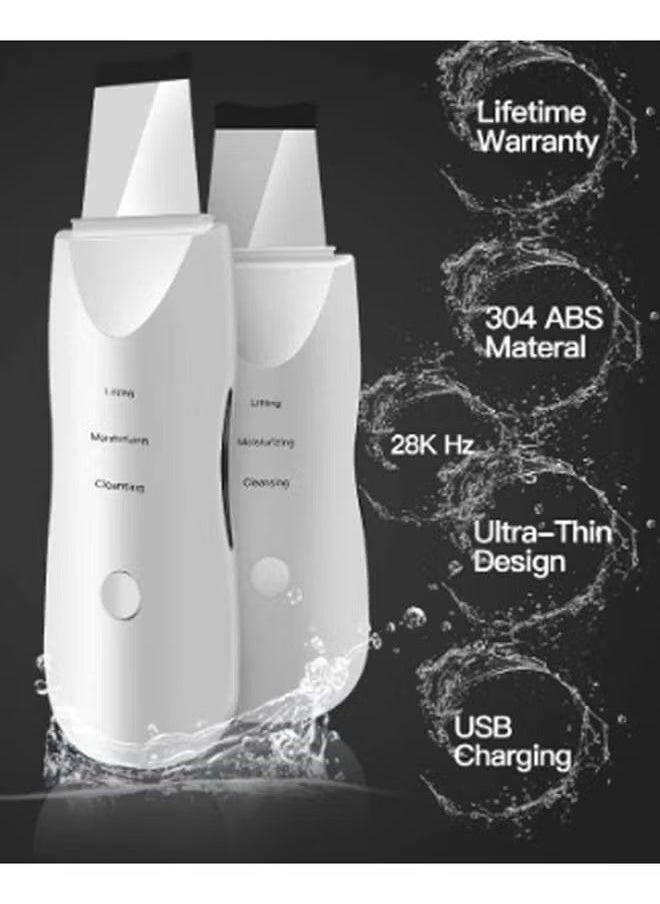 ORiTi Vibrate Deep Face Cleaning Skin Scrubber Remove Dirt Blackhead Reduce Wrinkles Facial Lifting Peeling Ultrasonic Shovel White 43 x 15 x 128mm  - Image 3