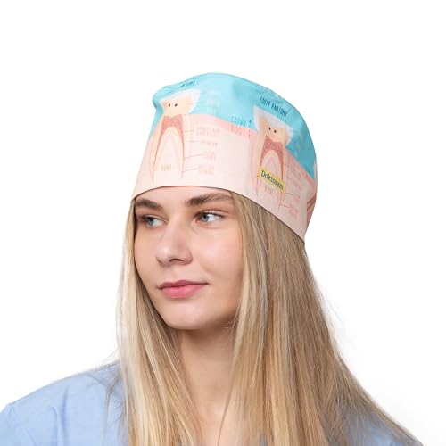 DOKTORAM Orange Teeth Print Scrub Cap - Vibrant and Playful Headwear for Dental Professionals… - Image 5
