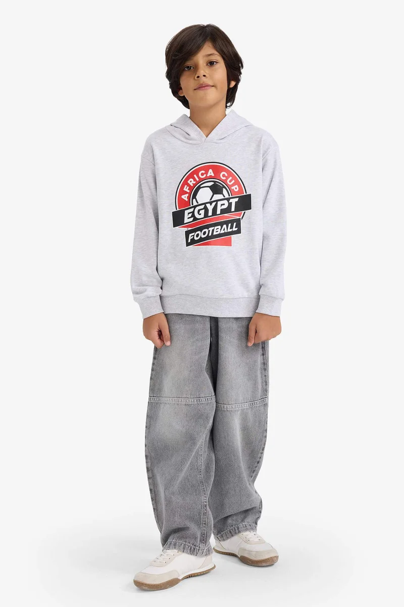 ديفاكتو Boy Crew Neck Slogan Printed Sweatshirt
