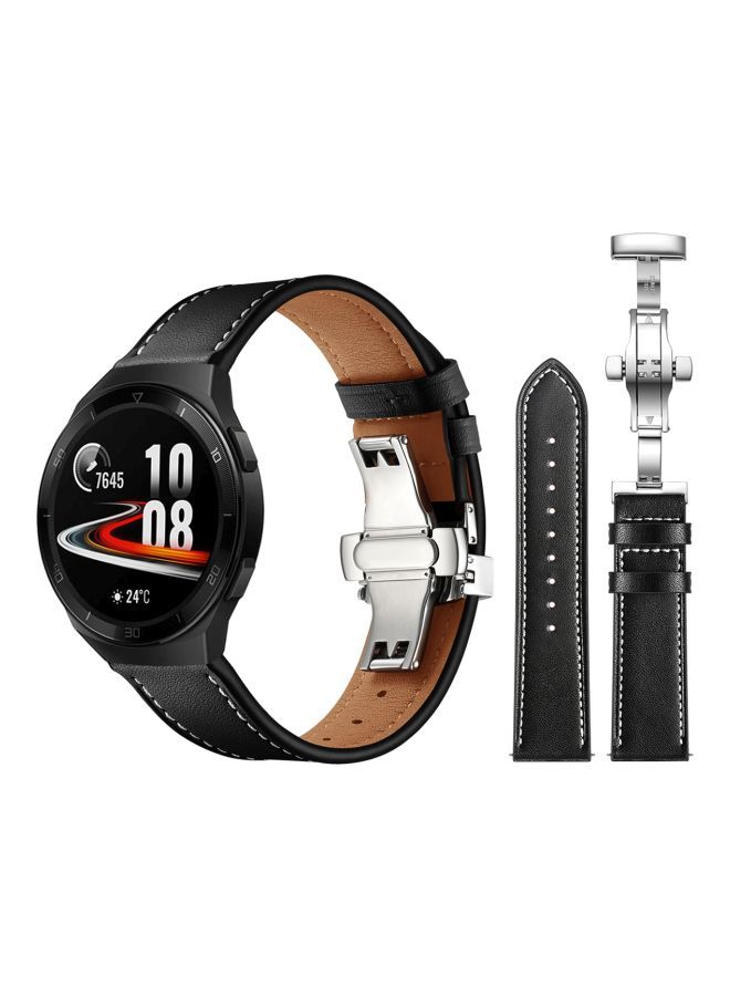 NIBEMINENT Replacement Band For Huawei Watch GT 2e - 46mm Black/Silver - Image 2