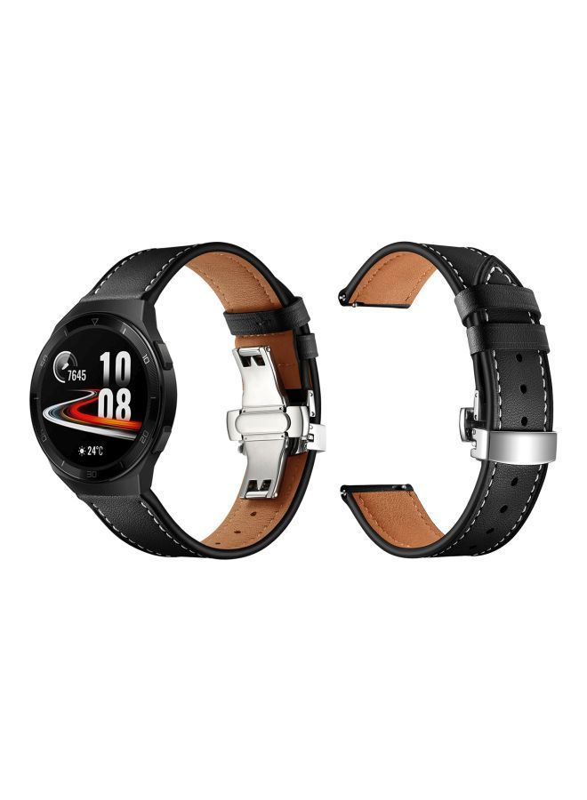 NIBEMINENT Replacement Band For Huawei Watch GT 2e - 46mm Black/Silver - Image 3