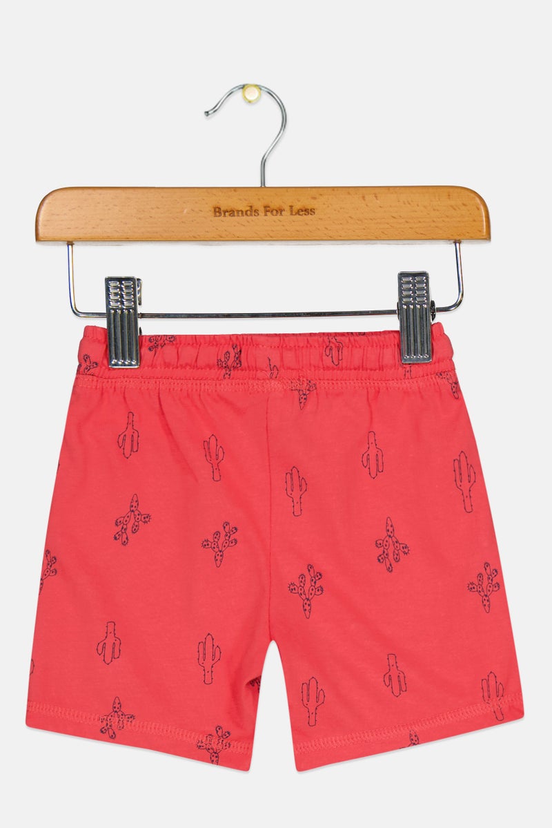 Cool Club Toddlers Boy Printed Basic Shorts, Red - Image 2