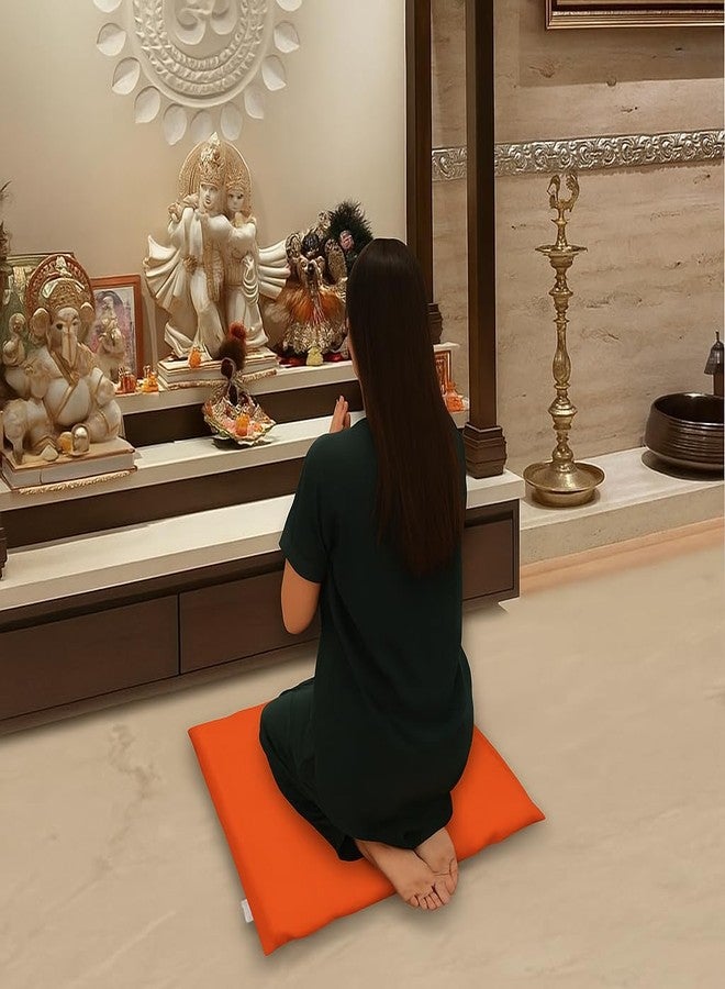 NutriBuck® | Mini Zabuton Mat | Prayer Mat | Aasan | Meditation | Yoga | Cushion | Filled with Buckwheat Hulls | Designed for Enhanced Comfort, Support and Mindfulness (ORANGE, 22" X 26" INCHES) - Image 2