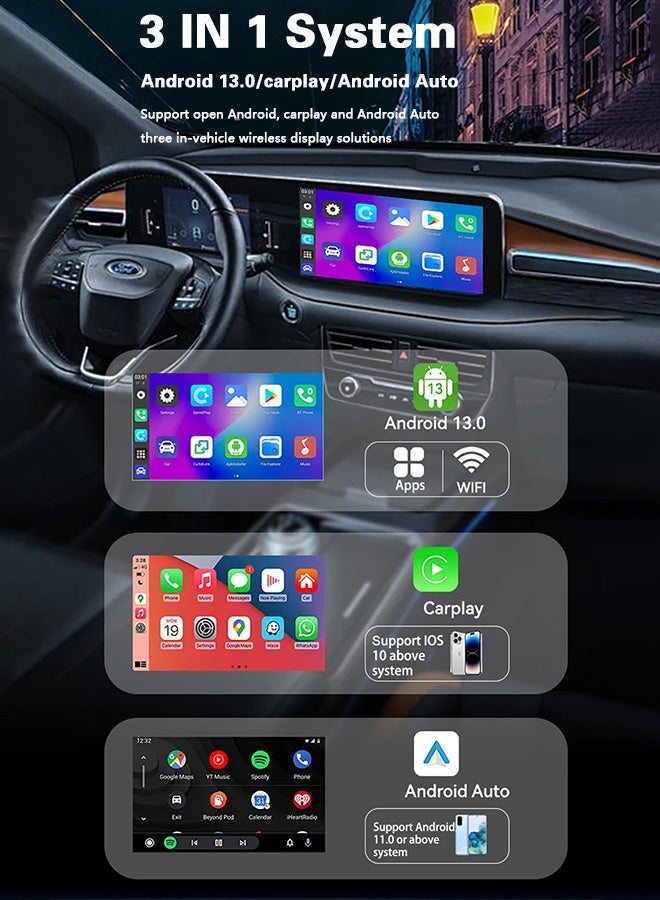 Generic 2025 Upgrade Wireless Carplay AI BOX Adapter with GPS, Android Auto Wireless Adapter, Support YouTube/TF Card/U Disk, 2+32GB Android 13.0 2+32GB 3 IN 1 Wireless Carplay AI Box for Wired to Wireless CarPlay Dongle,Plug and Play  - Image 4