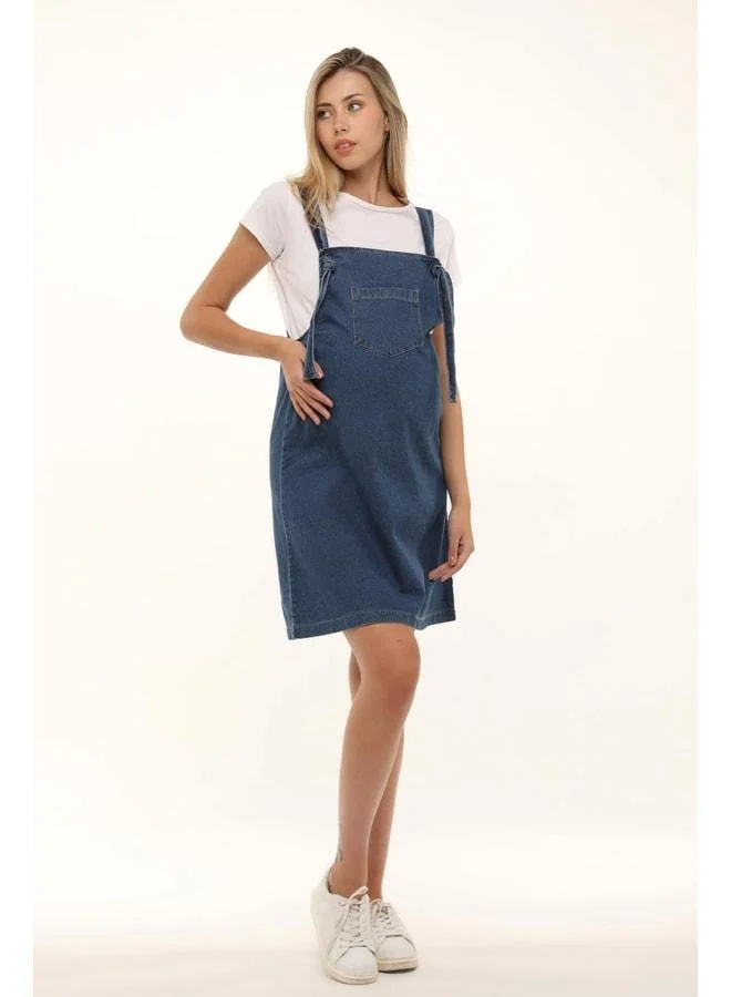 LuvmaBelly MYRA6301 Denim Maternity Dress - Blue.