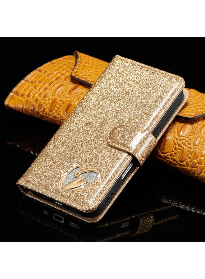 S-TOP Case For iPhone 16 Plus Glitter Powder Love Leather Phone Case - Image 2