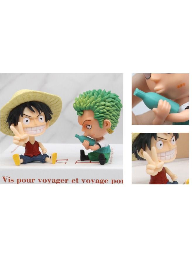 Set of 2 Anime One Piece Action Figure Set, Luffy and Zoro Figure, Collectible Model Statue Figure Toy, High Quality Cartoon Figure Toy Suitable For Car and Table Decoration - Image 5