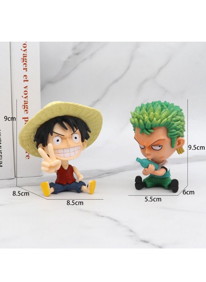 Set of 2 Anime One Piece Action Figure Set, Luffy and Zoro Figure, Collectible Model Statue Figure Toy, High Quality Cartoon Figure Toy Suitable For Car and Table Decoration - Image 4