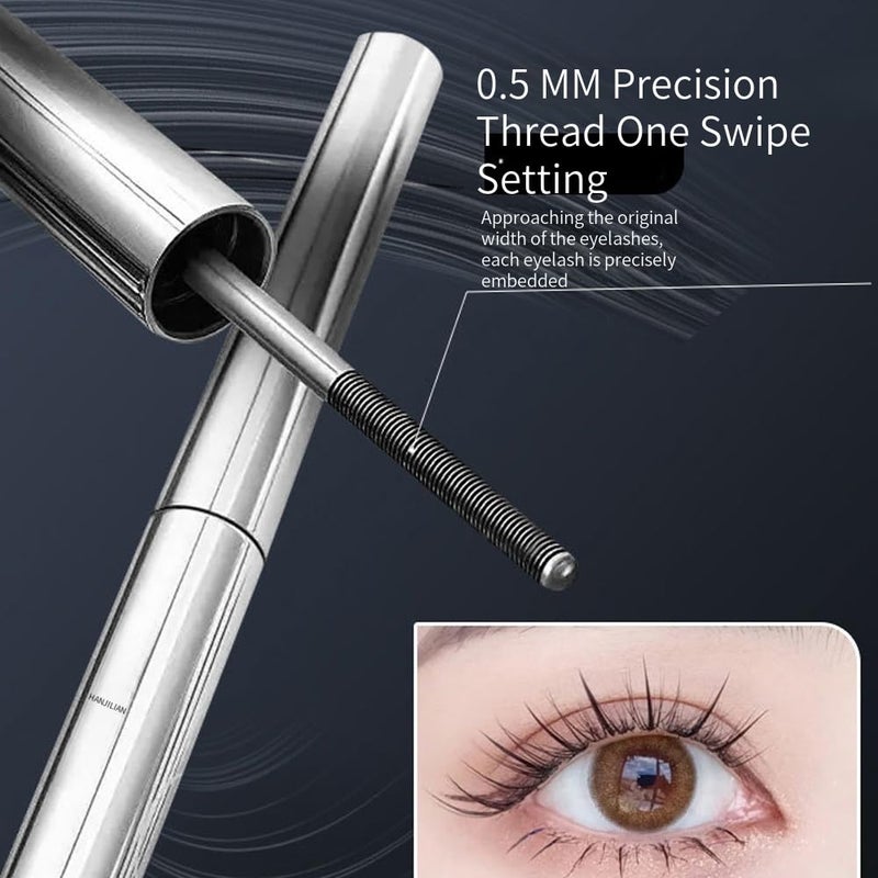 BANGFENG 2PCS Doll Metal Curling Iron Strong Mascara, Curling Eyelash Long-Lasting Volume Waterproof, Smudge-Proof, No Flaking, No Clumping Magic 4D Silk Fiber Makeup (Black & Brown) - Image 3