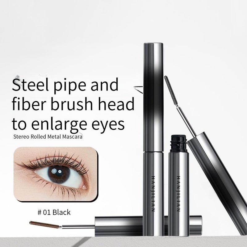 BANGFENG 2PCS Doll Metal Curling Iron Strong Mascara, Curling Eyelash Long-Lasting Volume Waterproof, Smudge-Proof, No Flaking, No Clumping Magic 4D Silk Fiber Makeup (Black & Brown) - Image 5